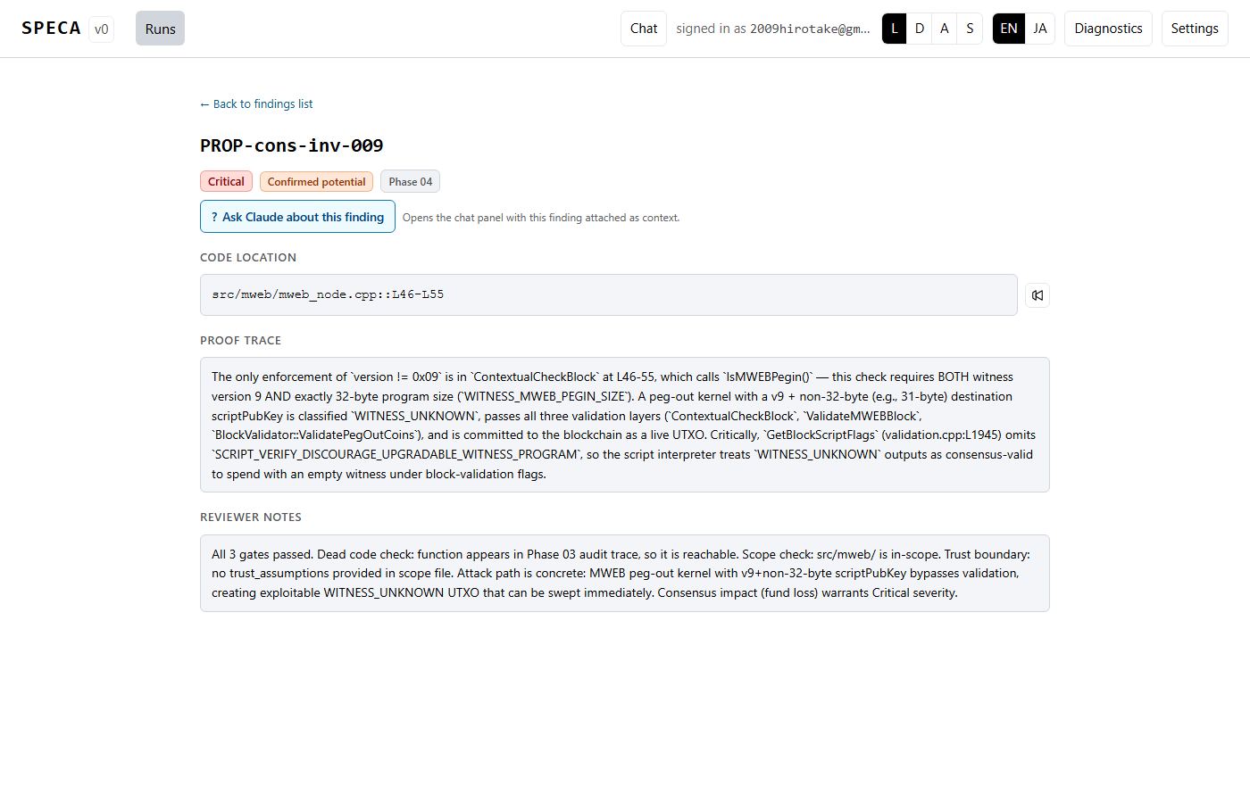 Finding detail with code highlight